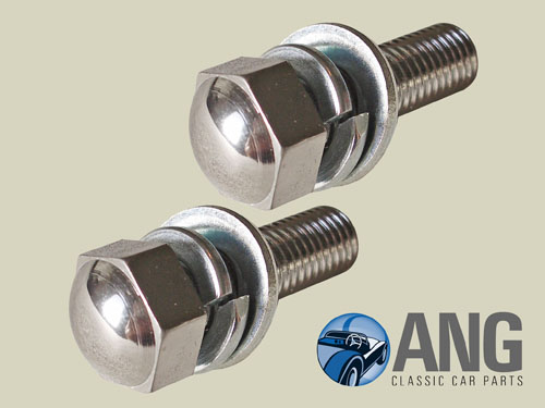 CHROME PLATED CENTRE CONSOLE SCREWS x 2 ; TR4, TR4A