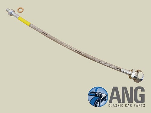 FRONT BRAKE HOSE (STAINLESS STEEL) ; AUSTIN, LEYLAND MINI &#39;59-&#39;84 (DRUM BRAKES)