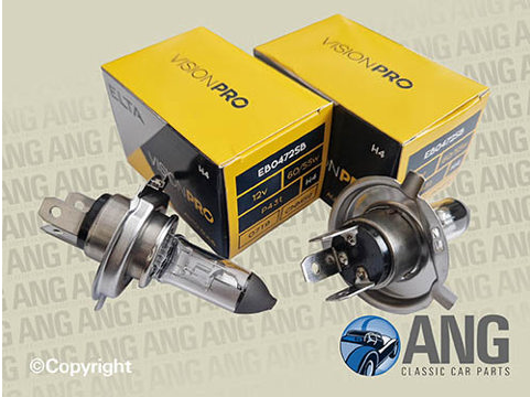 HALOGEN HEADLAMP BULBS (2) ; TR6