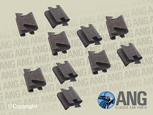 DOOR GLASS WEATHER SEAL FITTING CLIPS (10) ; AUSTIN, MORRIS 1100, 1300