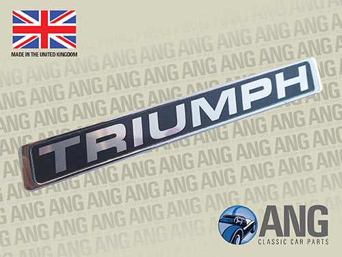 CHROME &#39;TRIUMPH&#39; BONNET UPPER BADGE ; 2000, 2500 & 2.5PI Mk2