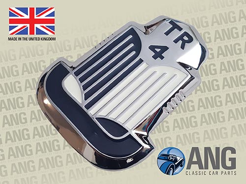 BONNET CHROME BADGE IN BLUE & WHITE ; TR4