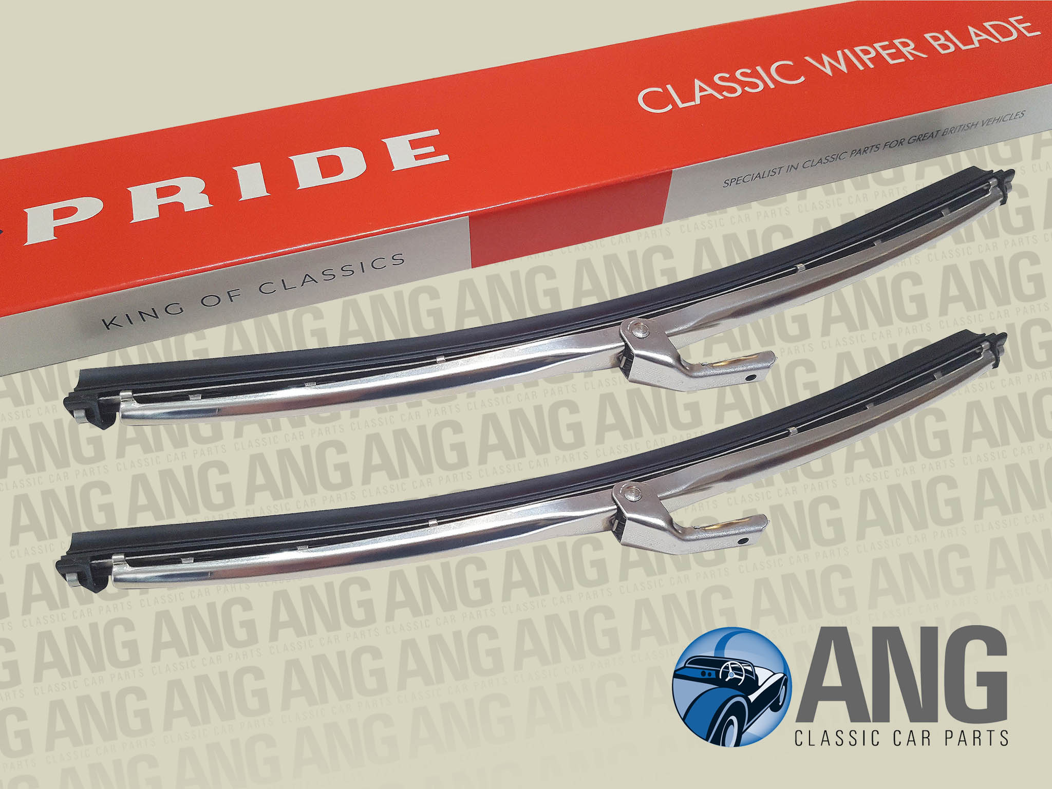 CHROME 10&quot; WINDSCREEN WIPER BLADES x 2 ; P4 95, 110 &#39;62-&#39;64