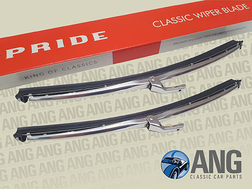 CHROME WINDSCREEN WIPER BLADES (10&quot;) x 2 ; TR4, TR4A