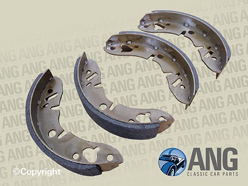 FRONT BRAKE SHOES (4) ; KITTEN, FOX (1975-1990)