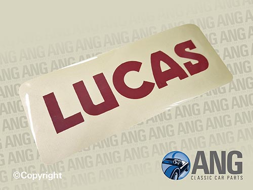 LUCAS BATTERY DECAL ; AUSTIN, MORRIS, MG, WOLSELEY 1100, 1300