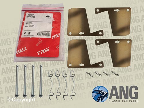 BRAKE PAD FITTING KIT (TRW) ; GT6 MkIII JAN.1973-&#39;DEC 1973 (METRIC CALIPERS)