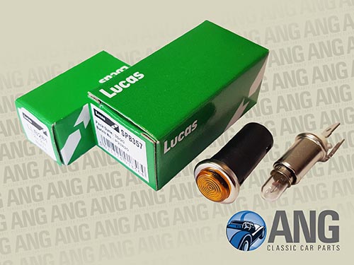 LUCAS DASH MOUNTED AMBER WARNING LAMP & BULB ; M-SERIES