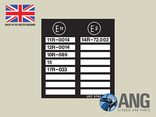 BULKHEAD E11, E2 STICKER ; SPITFIRE 1500 &#39;75-&#39;79