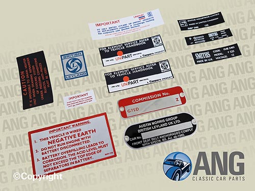 DECALS & LABELS KIT ; MGB-GT V8