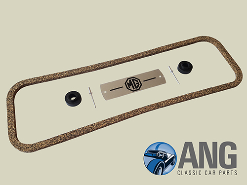 ROCKER COVER SEALS & BADGE KIT ; MGB, MGB-GT &#39;62-&#39;71