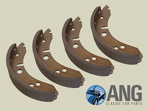 REAR BRAKE SHOES (4) ; MIDGET MkI, AUSTIN HEALEY SPRITE MkI & II &gt;&#39;62