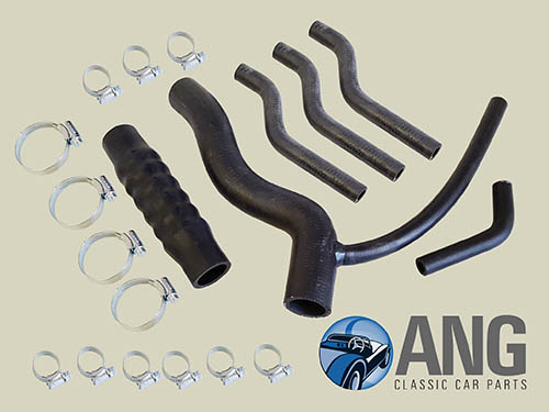 RADIATOR WATER, COOLING HOSE & CLIPS KIT ; MGB, MGB-GT &#39;72-&#39;76 (NOT V8)