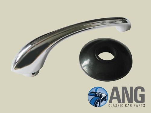 CHROME INTERIOR DOOR RELEASE HANDLE & ESCUTCHEON ; GT6 MkI