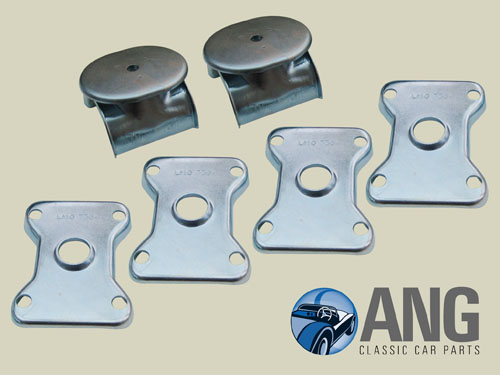 REAR LEAF SPRING PEDESTAL & SADDLE PLATES KIT ; MGB, MGB-GT (TUBE AXLE) &#39;65&gt;