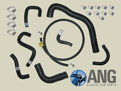 RADIATOR WATER COOLING HOSES & CLIPS KIT ; MIDGET 1500