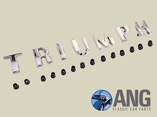 CHROME &#39;TRIUMPH&#39; LETTERSET & CLIPS KIT ; GT6 Mk1