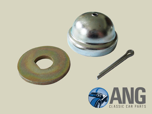 FRONT HUB GREASE CAP, D-WASHER & SPLIT PIN ; SCIMITAR GTE SE5, SE5A